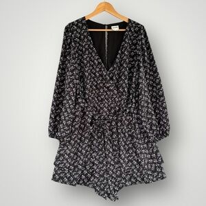 ARULA Black and White Floral Jumpsuit